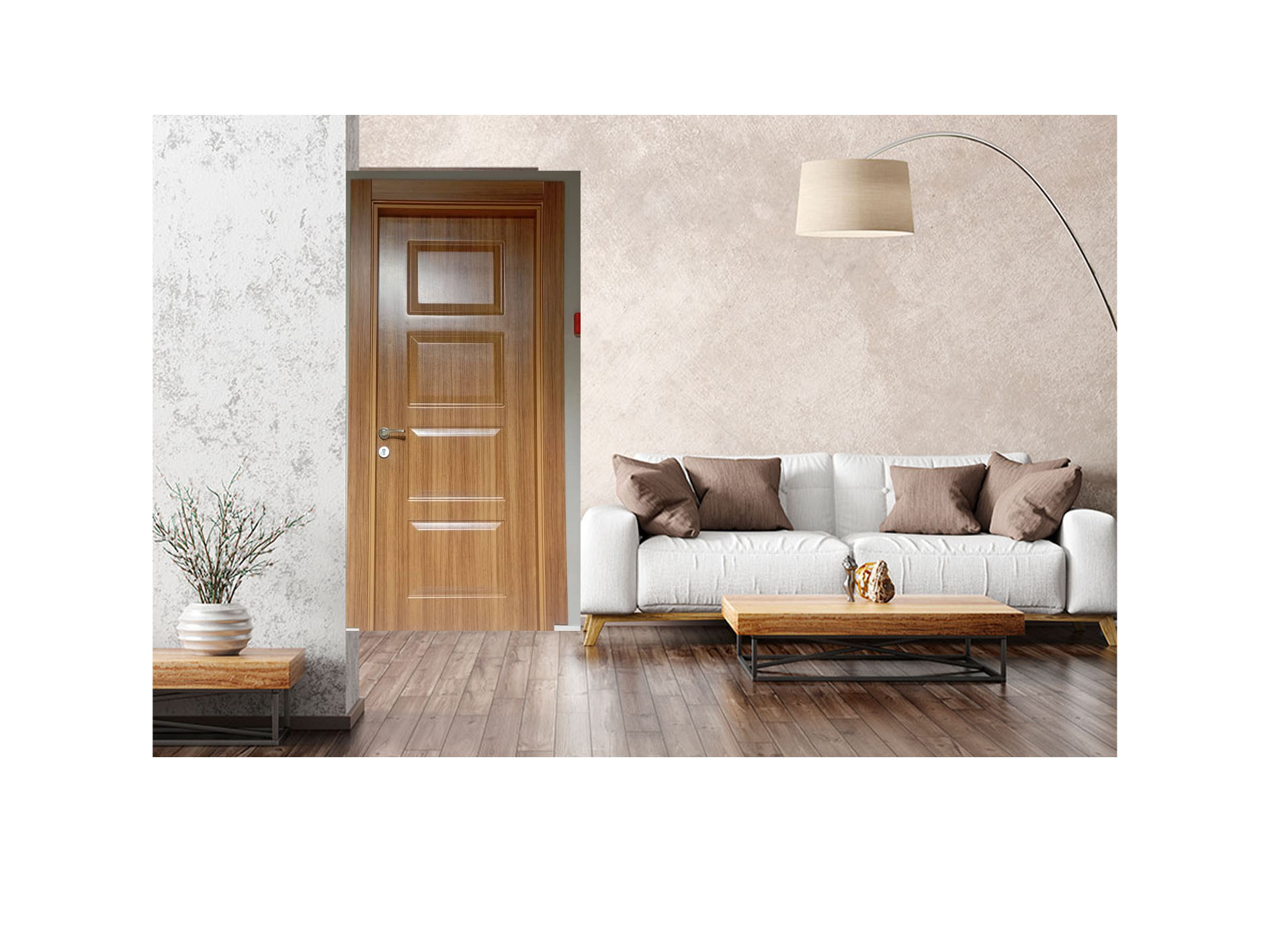 A300 - Modern Wood Grain Panel Door
