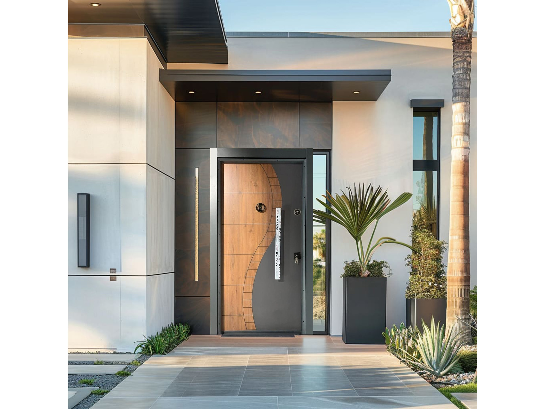 No 1 - Contemporary Geometric Wood Door