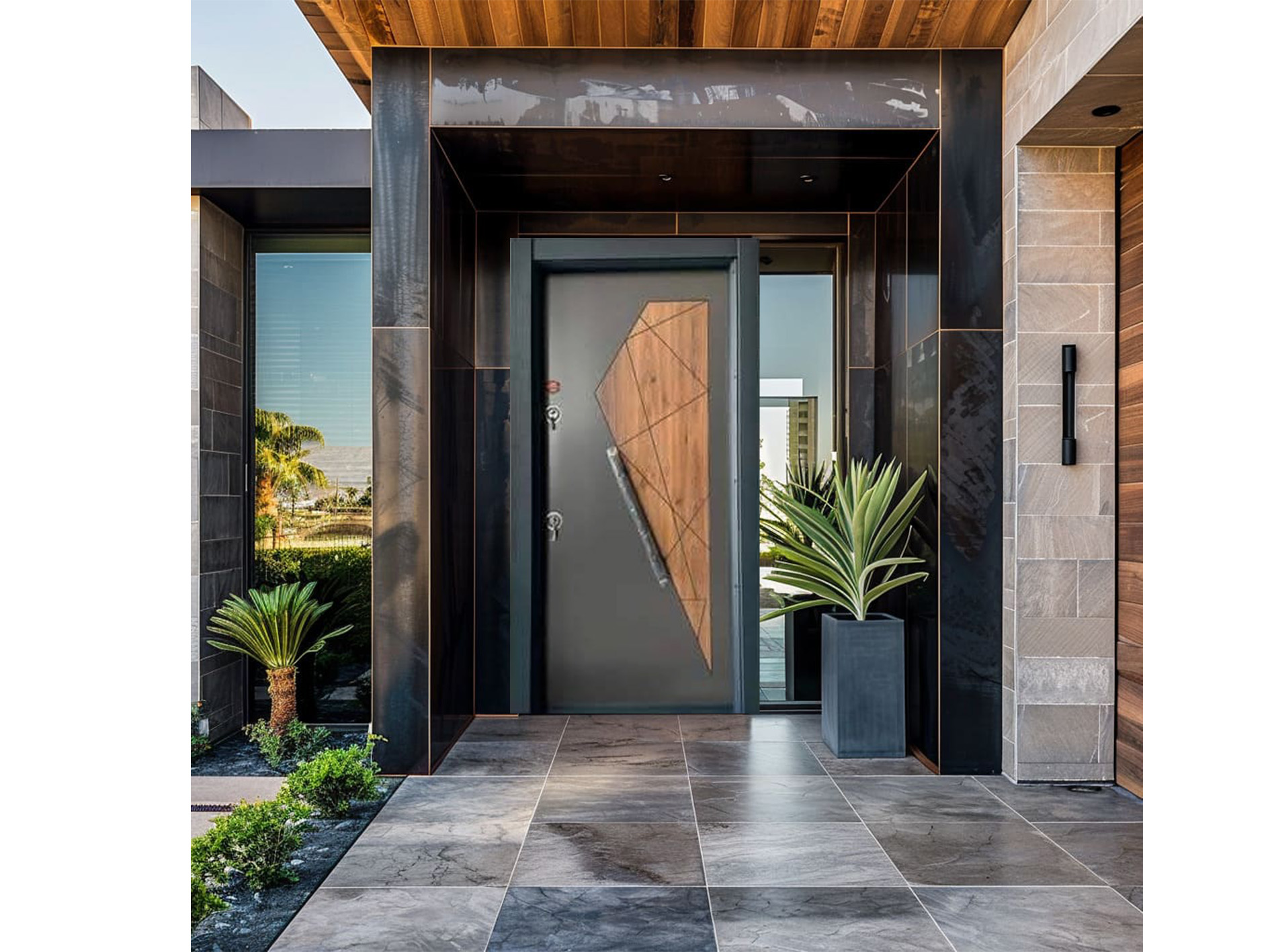 S19 - Angular Wood Accent Door